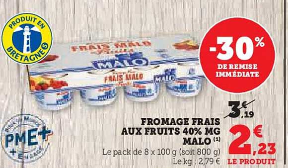 FROMAGE FRAIS AUX FRUITS 40% MG MALO