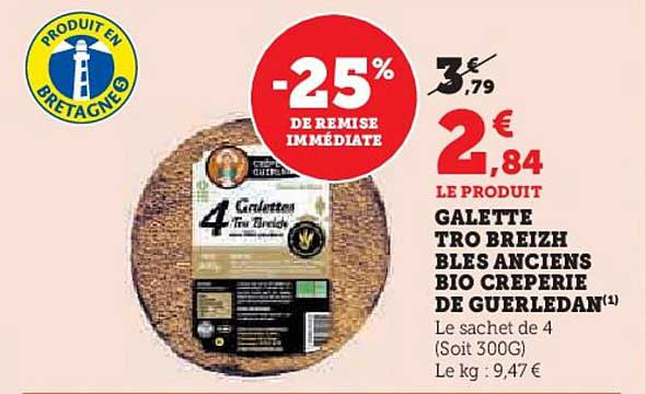 GALETTE TRO BREIZH BLES ANCIENS BIO CREPERIE DE GUERLEDAN