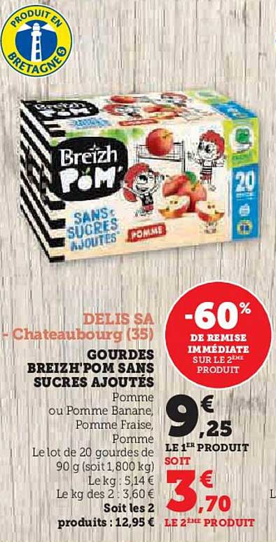 GOURDES BREIZH'POM SANS SUCRES AJOUTÉS