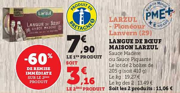 LANGUE DE BŒUF MAISON LARZUL