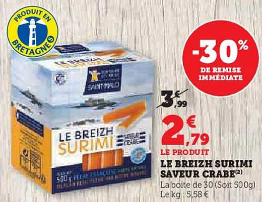 LE BREIZH SURIMI SAVEUR CRABE