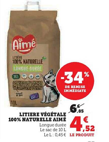 Litière Végétale 100% Naturelle Aimé