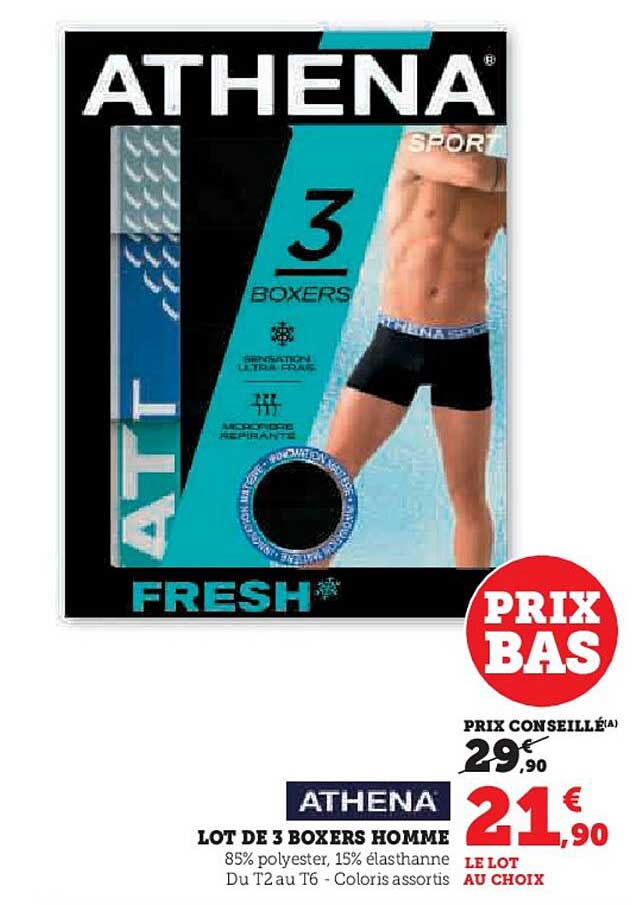 LOT DE 3 BOXERS HOMME