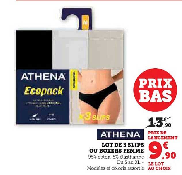 LOT DE 3 SLIPS OU BOXERS FEMME