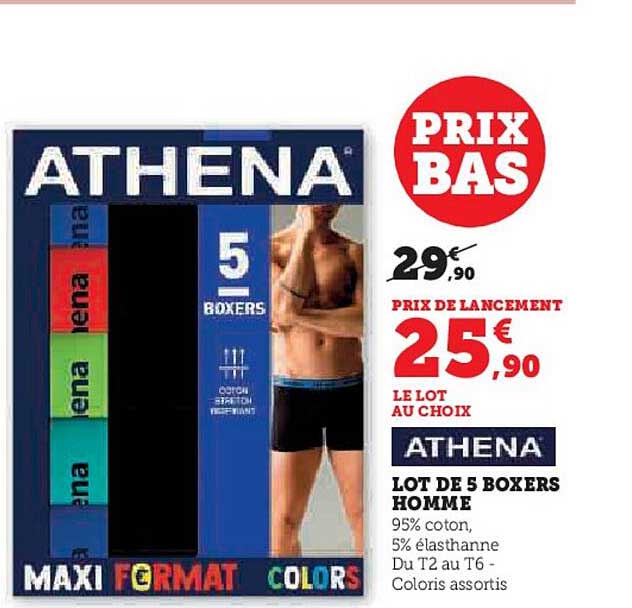 LOT DE 5 BOXERS HOMME