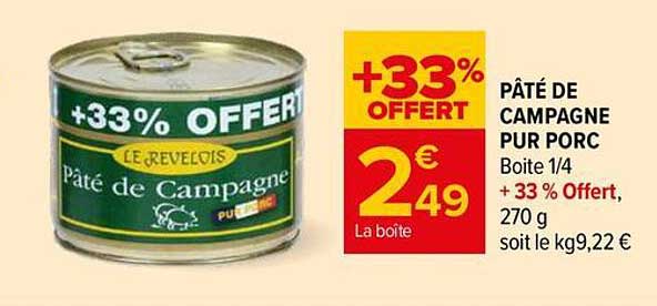 PÂTÉ DE CAMPAGNE PUR PORC