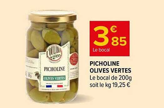 PICHOLINE OLIVES VERTES