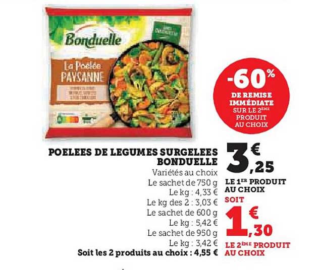 POELEES DE LEGUMES SURGELES BONDUELLE