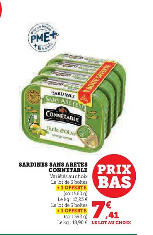 SARDINES SANS ARETES CONNETABLE