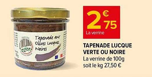 TAPENADE LUQQE VERTE OU NOIRE