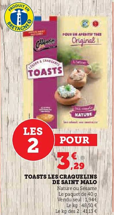 TOASTS LES CRAGUELINS DE SAINT MALO