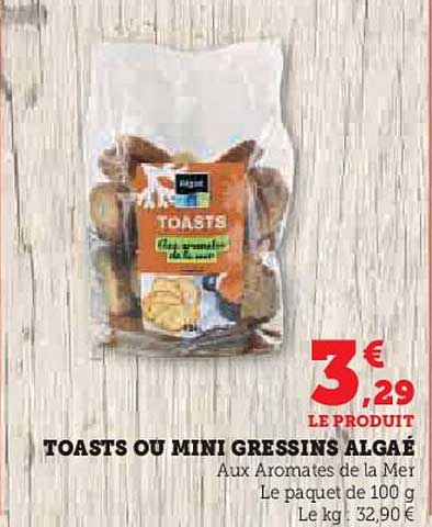 TOASTS OU MINI GRESSINS ALGAE