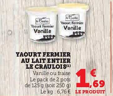 YAOURT FERMIER AU LAIT ENTIERS