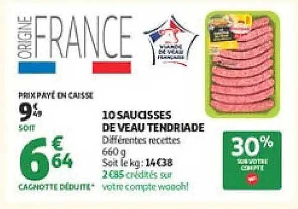 10 SAUCISSES DE VEAU TENDRIADE