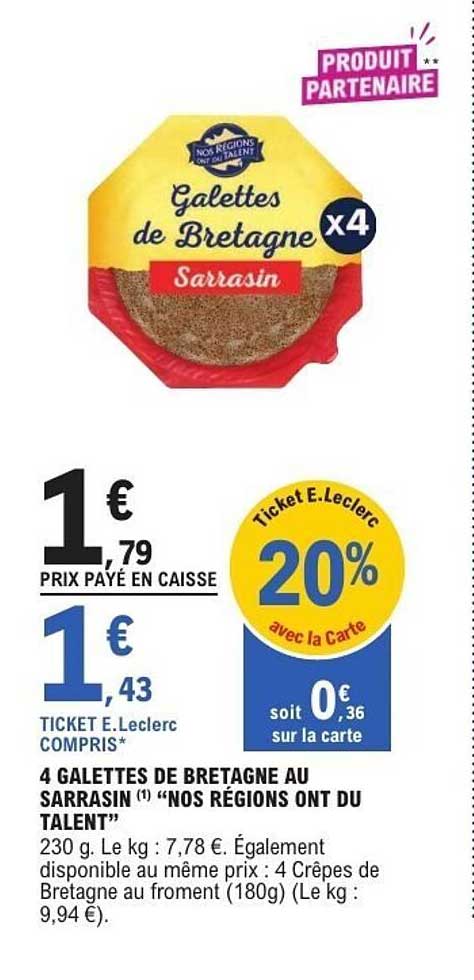 4 GALETTES DE BRETAGNE AU SARRASIN “NOS RÉGIONS ONT DU TALENT”
