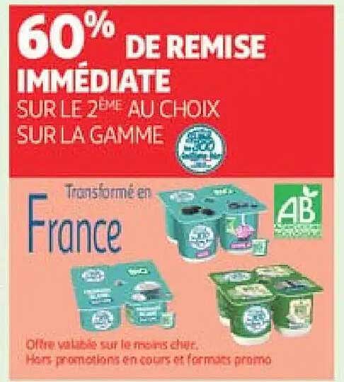 60% DE REMISE IMMEDIATE SUR LE 2ÈME AU CHOIX SUR LA GAMME