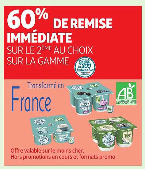60% DE REMISE IMMÉDIATE SUR LE 2ÈME AU CHOIX SUR LA GAMME