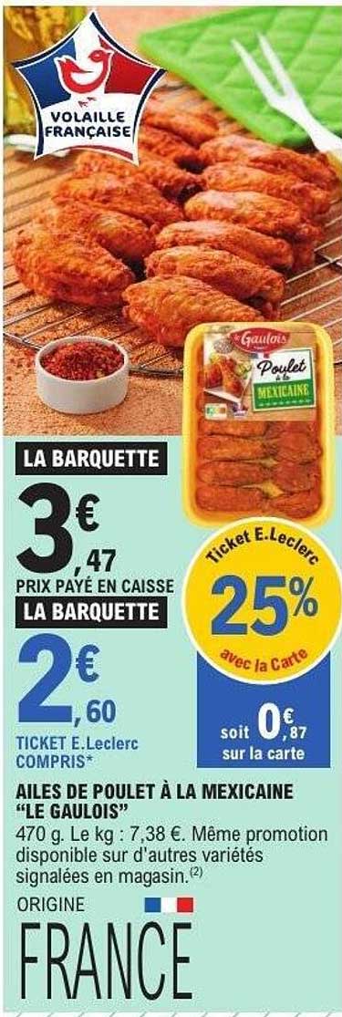 AILES DE POULET À LA MEXICAINE "LE GAULOIS"