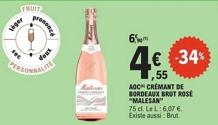 AOC(6) CRÉMANT DE BORDEAUX BRUT ROSÉ “MALESAN”