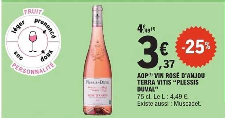 AOP VIN ROSÉ D'ANJOU TERRA VITIS “PLESSIS DUVAL”