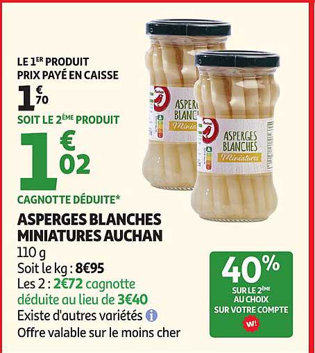 ASPERGES BLANCHES MINIATURES AUCHAN