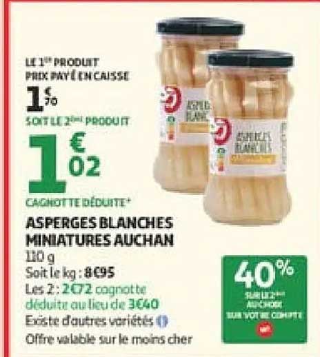 ASPERGES BLANCHES MINIATURES AUCHAN