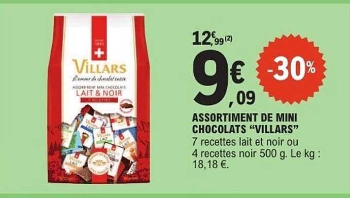 ASSORTIMENT DE MINI CHOCOLATS "VILLARS"