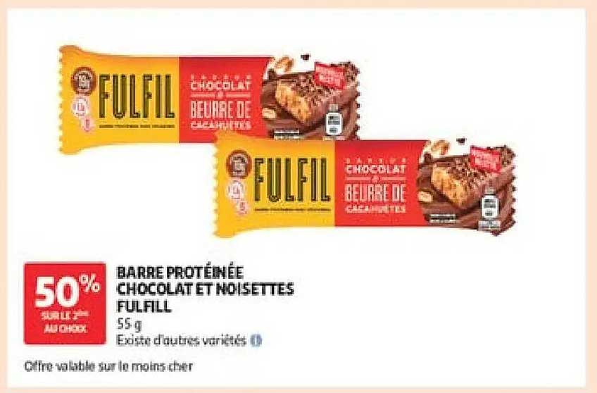 BARRE PROTÉINÉE CHOCOLAT ET NOISETTES FULFIL 55 g