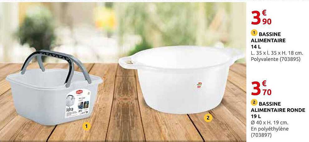 BASSINE ALIMENTAIRE 14 L