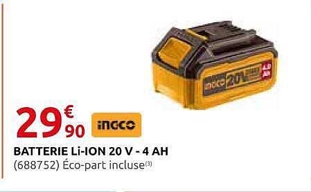 BATTERIE Li-ION 20 V - 4 AH