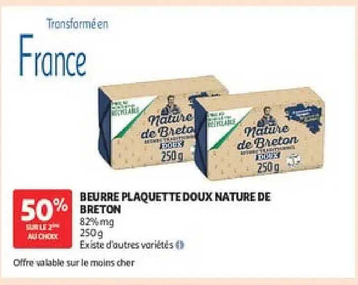 BEURRE PLAQUETTE DOUX NATURE DE BRETON