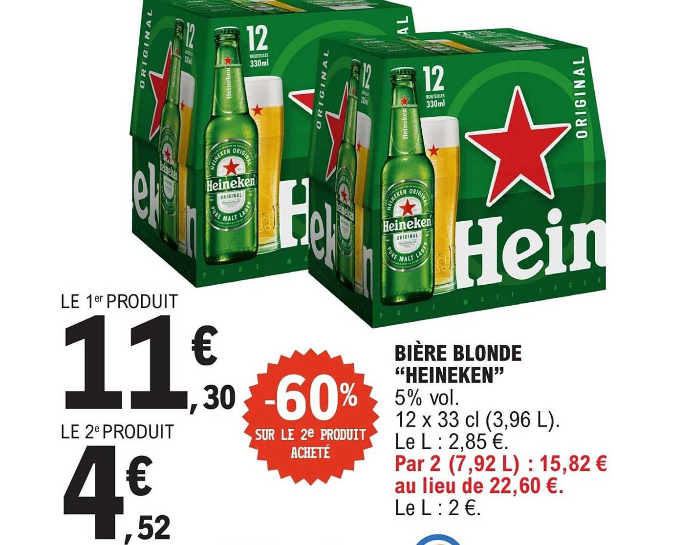 BIERE BLONDE “HEINEKEN”