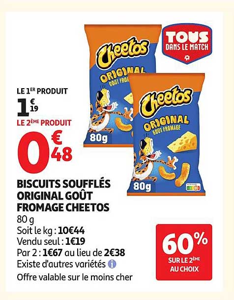 BISCUITS SOUFFLÉS ORIGINAL GOÛT FROMAGE CHEETOS 80 g