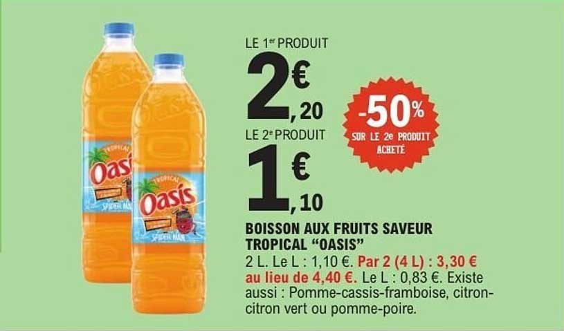 BOISSON AUX FRUITS SAVEUR TROPICAL “OASIS”