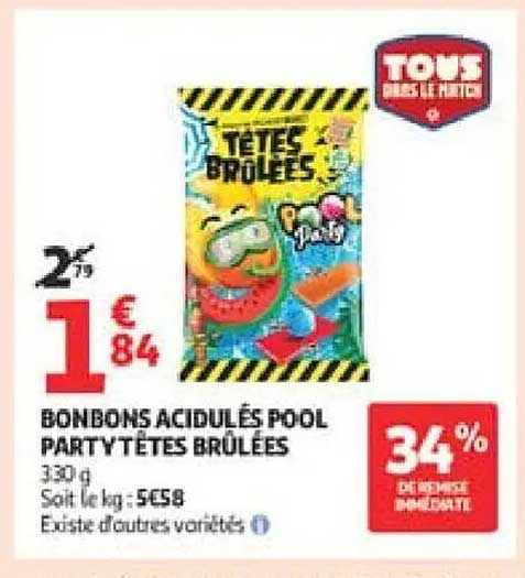 BONBONS ACIDULÉS POOL PARTY TÊTES BRÛLÉES