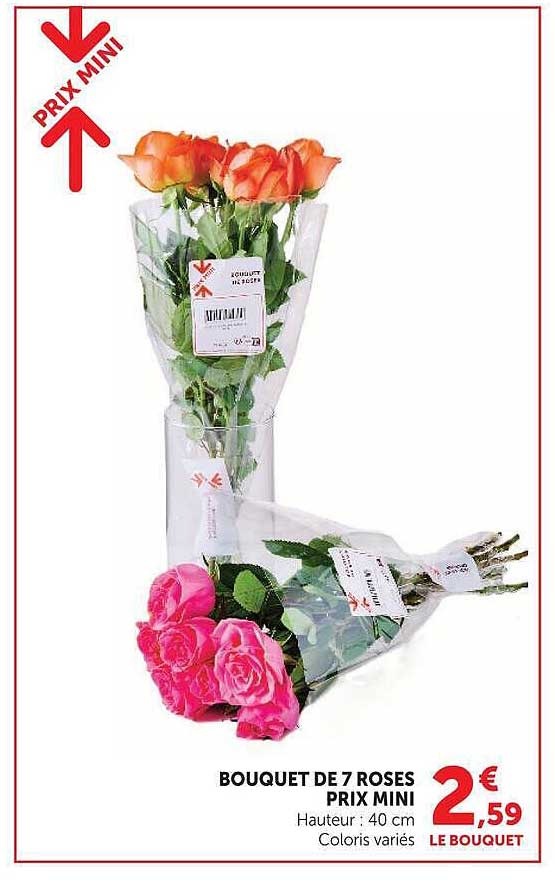 BOUQUET DE 7 ROSES PRIX MINI