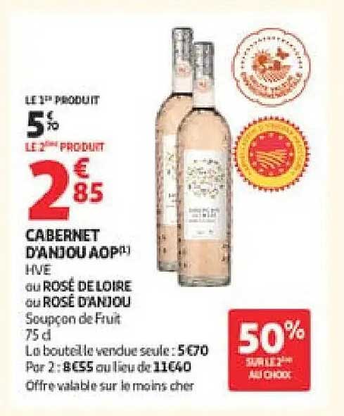 CABERNET D’ANJOU AOP (1) IGP ou ROSÉ DE LOIRE ou ROSÉ D’ANJOU