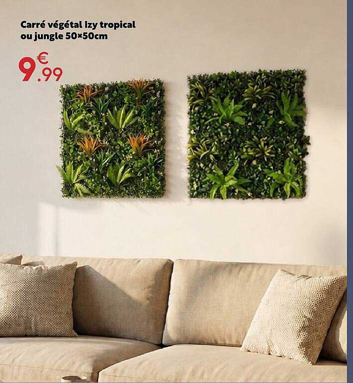 Carré végétal Izy tropical ou jungle 50×50cm
