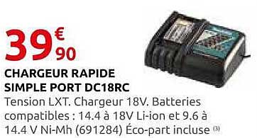 CHARGEUR RAPIDE SIMPLE PORT DC18RC