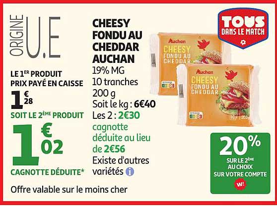 CHEESY FONDU AU CHEDDAR AUCHAN