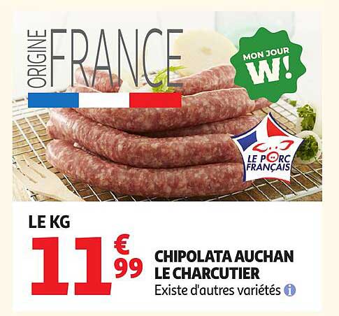 CHIPOLATA AUCHAN LE CHARCUTIER