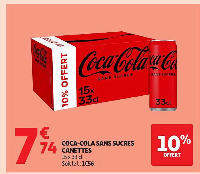COCA-COLA SANS SUCRES CANETTES