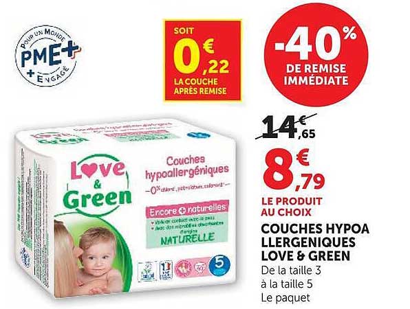 COUCHES HYPOALLERGENIQUES LOVE & GREEN