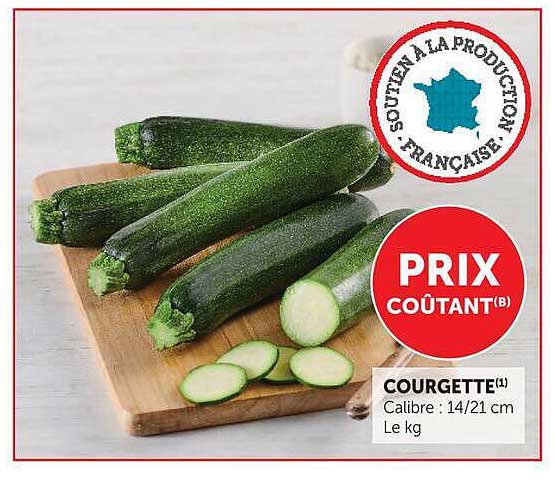 COURGETTE(1) Calibre : 14/21 cm Le kg