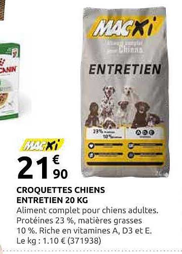 CROQUETTES CHIENS ENTRETIEN 20 KG