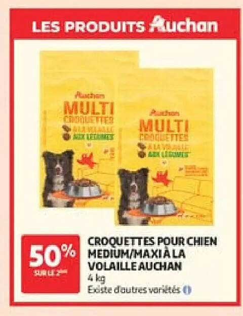 CROQUETTES POUR CHIEN MEDIUM/MAXI A LA VOLAILLE AUCHAN