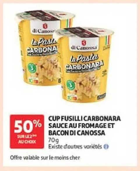 CUP FUSILLI CARBONARA SAUCE AU FROMAGE ET BACON DI CANOSSA