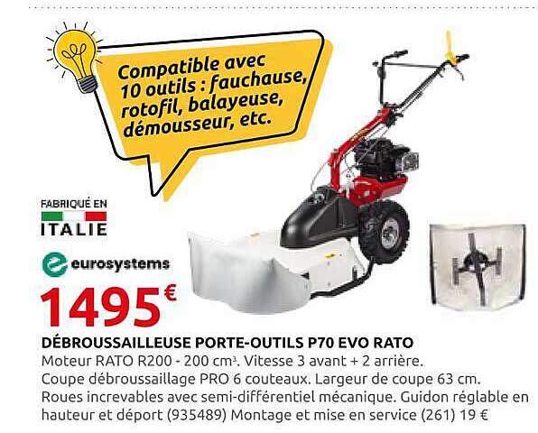 DÉBROUSSAILLEUSE PORTE-OUTILS P70 EVO RATO