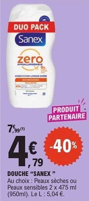 DUO PACK Sanex zero HYDALLERGENIC