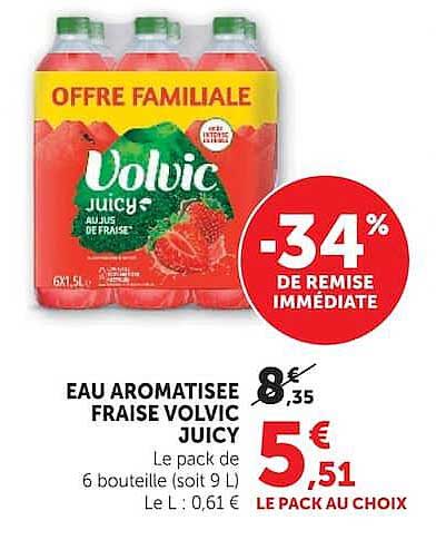 Eau aromatisée fraise Volvic Juicy
